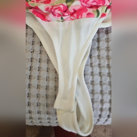 ZARA Bustier Rose Floral Strapless Bodysuit In Pink/green. Size XS - Picture 8 of 15